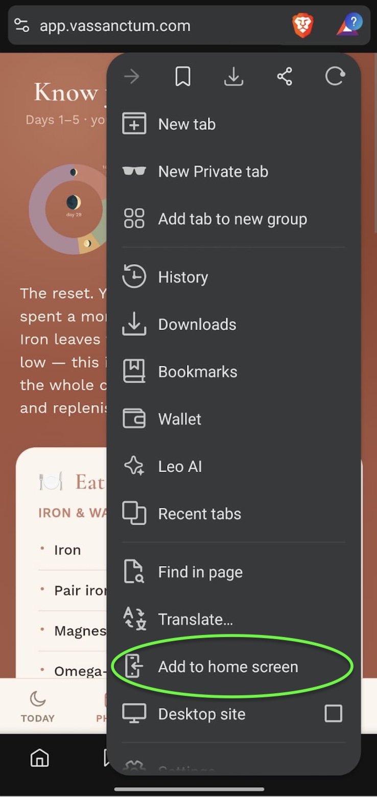 Tap Add to Home Screen